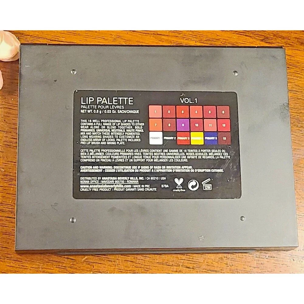 Anastasia LIP PALETTE VOL 1  with Brush NO MIXING PLATE Volume 1 Beverly Hills